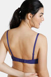 Zivame Padded Non Wired 3/4Th Coverage T-Shirt Bra - Blue Ribbon — thumbnail 4